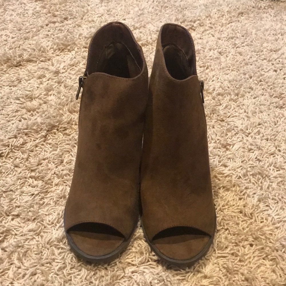 Carlos peep toe booties